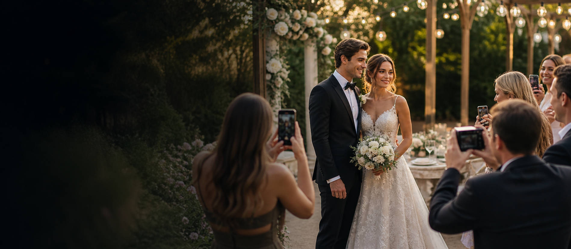 Guests taking pictures at an event